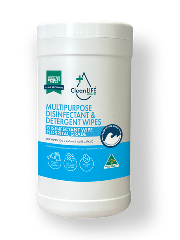 Multipurpose Disinfectant And Detergent Wipes Tall Canister