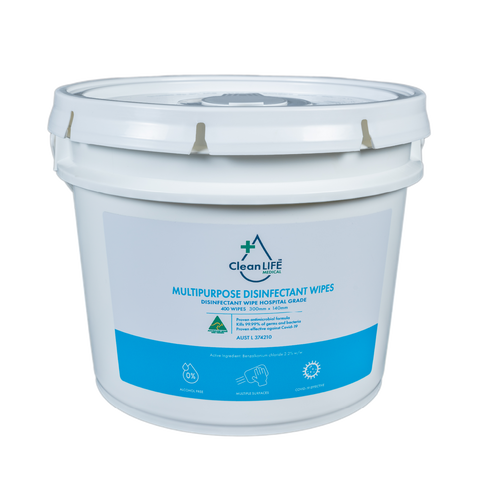 Multipurpose disinfectant wipes tub | 400 wipes | CleanLIFE Medical