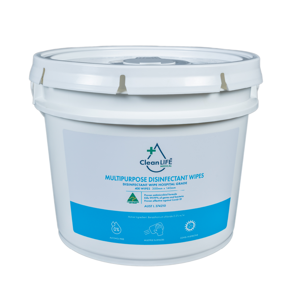 Multipurpose disinfectant wipes tub | 400 wipes | CleanLIFE Medical